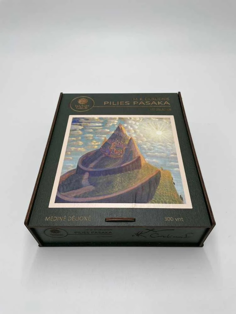 Fantasy Puzzles Medinė dėlionė M.K. Čiurlionis Pilies pasaka – 300 det., L dydis suaugusiems