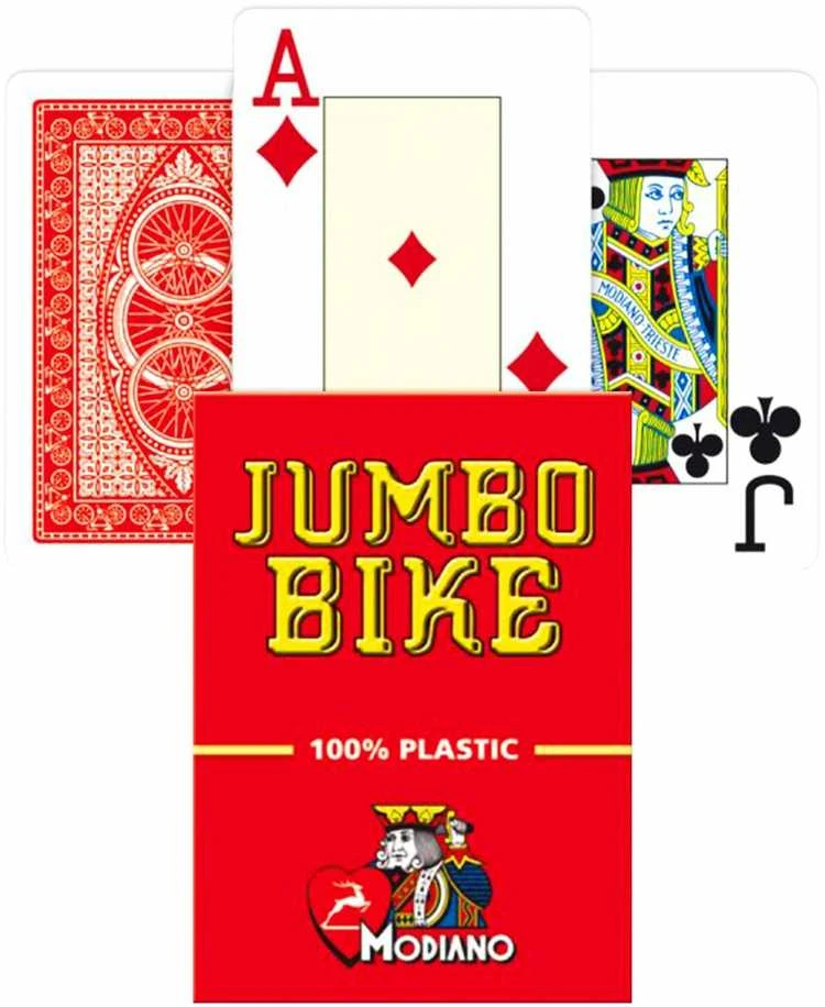 Modiano Jumbo Bike Trophy Playing Kortos (Raudonos)