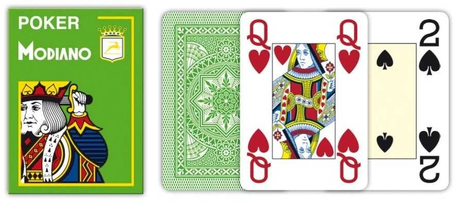 Poker 4 Jumbo Index Modiano Žaidimų Kortos (Šviesiai Žalios)