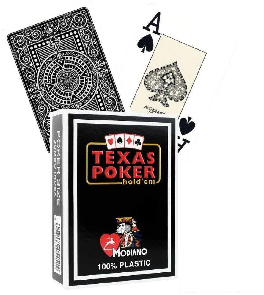 Modiano Texas Poker Hold Em Žaidimų Kortos (Juodos)
