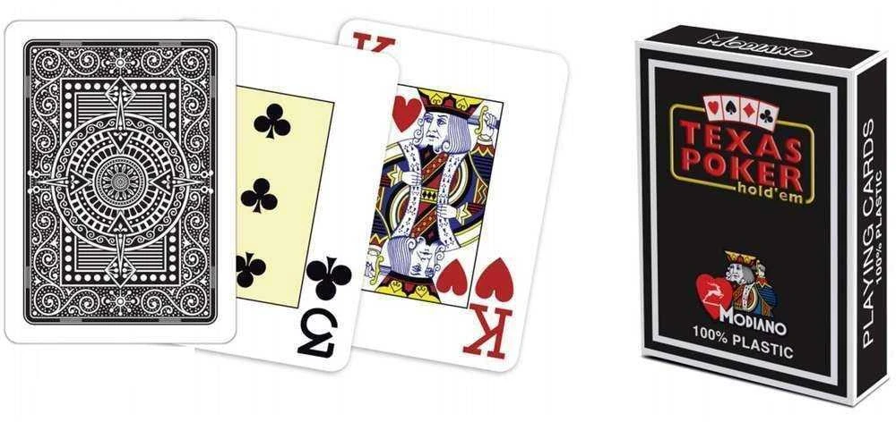 Modiano Texas Poker Hold Em Žaidimų Kortos (Juodos)