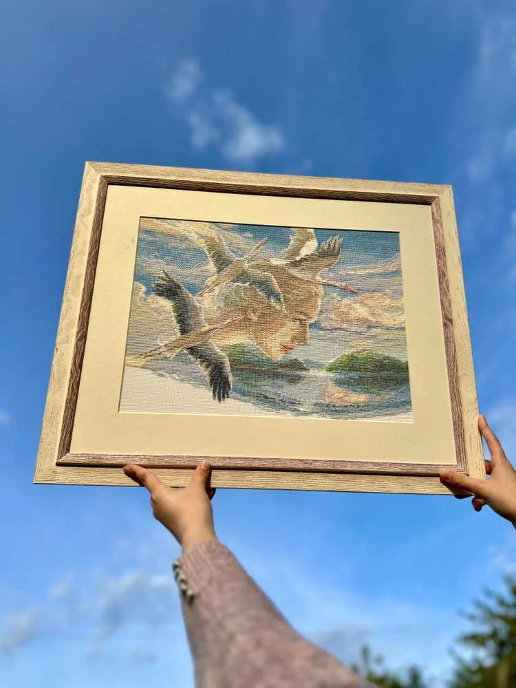 Riolis Kryželiu siuvinėjimo rinkinys - Aine kolekcija "Motina gamta. Dangus" 40x30 cm SRA1002
