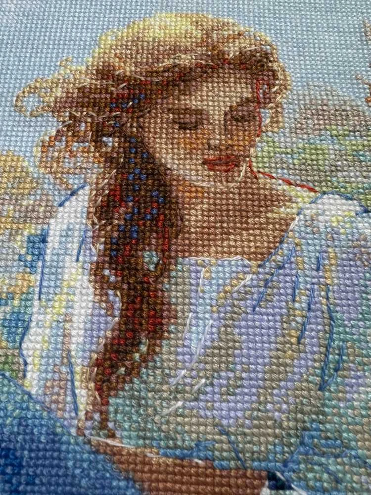 Riolis Kryželio siuvinėjimo rinkinys - Aine kolekcija „Motina gamta. Pieva“ 40 x 30 cm SRA1004