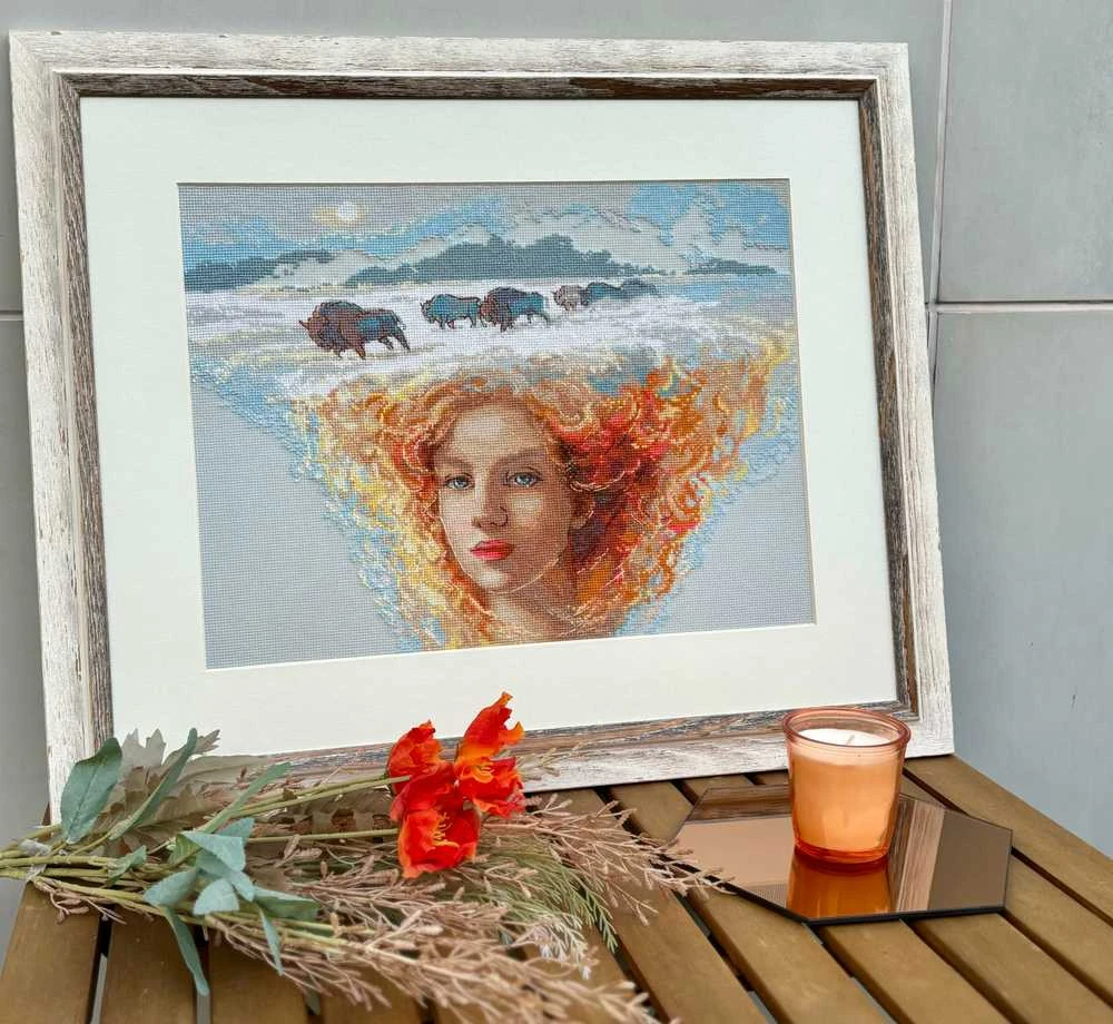 Riolis Siuvinėjimo kryželiu rinkinys - Aine kolekcija "Motina Gamta. Žemė" 40x30 cm SRA1003