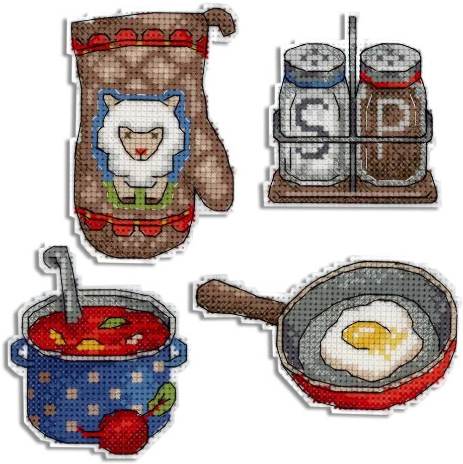 MP Studia Siuvinėjimo rinkinys kryželiu “Bon Appetit”, Aida 14, 18 spalvų, 9×6 cm
