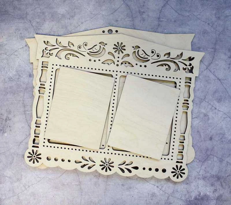 MP Studia Dvigubas medinis nuotraukų rėmelis „Paveikslas“ 31x25 ir 10x13 cm