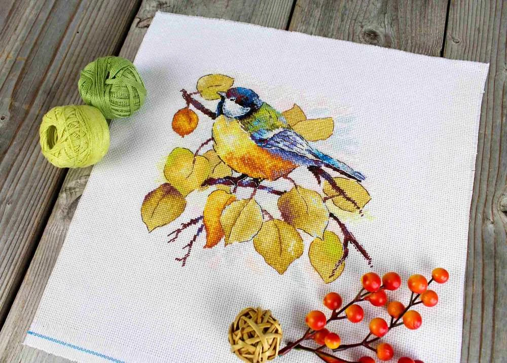 MP Studia Įkvepiantis kryželiu siuvinėjimo rinkinys Rudens miške, 18x19 cm mėgėjams