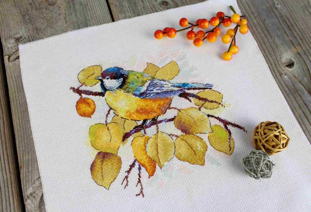 MP Studia Įkvepiantis kryželiu siuvinėjimo rinkinys Rudens miške, 18x19 cm mėgėjams