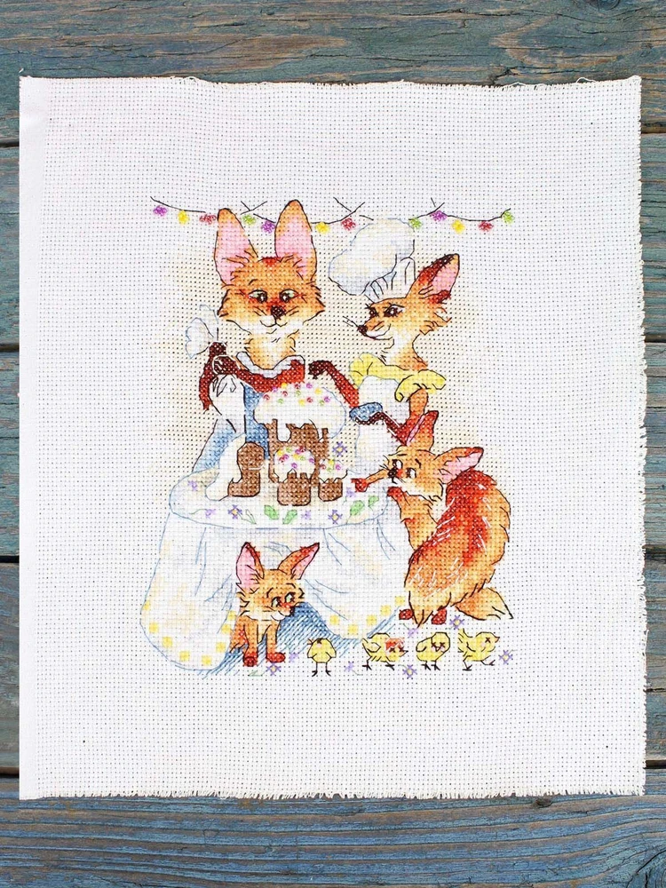 MP Studia Kryželių siuvinėjimo rinkinys „Šventinė vakarienė“ 15×20 cm su karoliukais