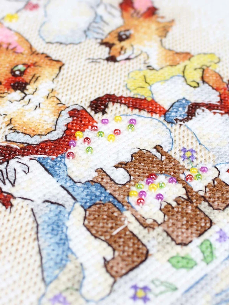 MP Studia Kryželių siuvinėjimo rinkinys „Šventinė vakarienė“ 15×20 cm su karoliukais