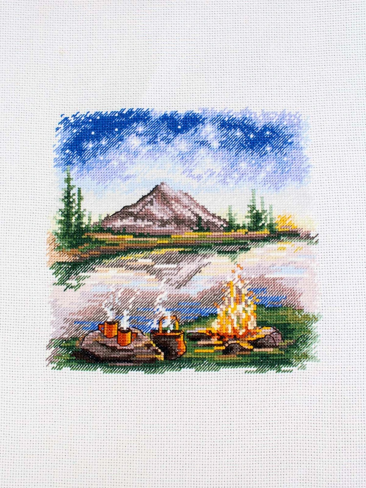 MP Studia Kryželių siuvinėjimo rinkinys „Po žvaigždėtu dangumi“ 16x16 cm
