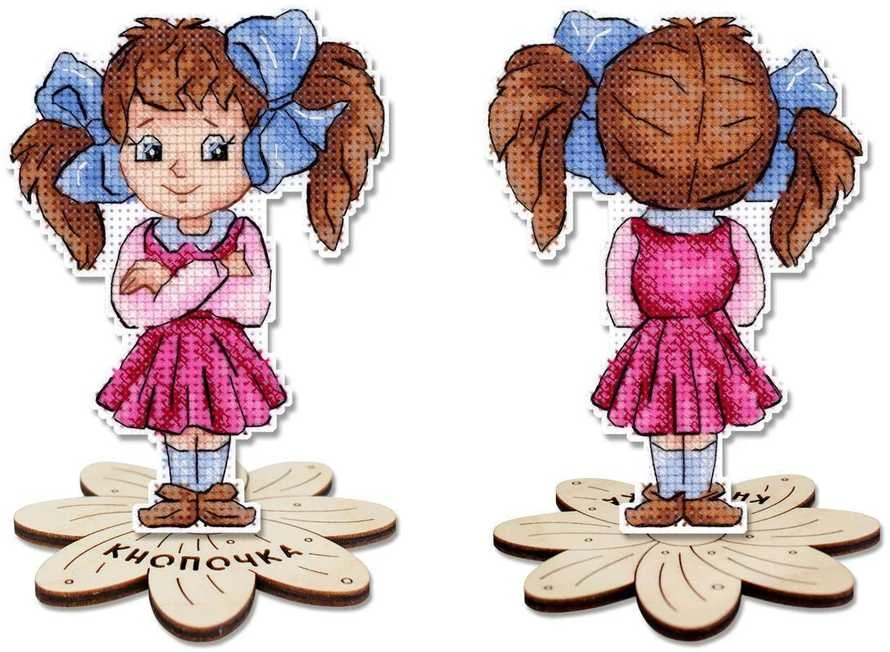MP Studia Kryželiu siuvinėjimo rinkinys „Miela mergaitė“ 12x9 cm SR-1307