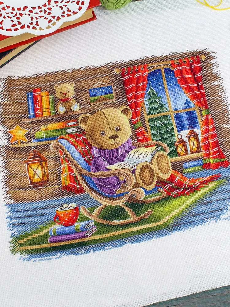 MP Studia Kryželiu siuvinėjimo rinkinys „Su mėgstama knyga“ 20x25 cm