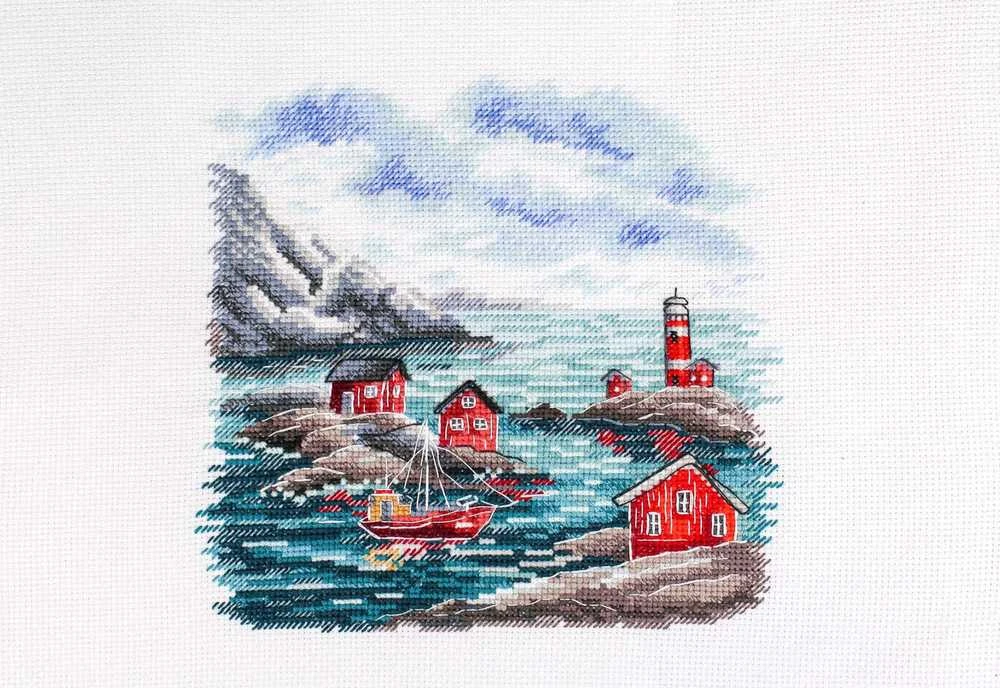 MP Studia Kryželiu siuvinėjimo rinkinys „Skandinaviška pakrantė“ 16x16 cm