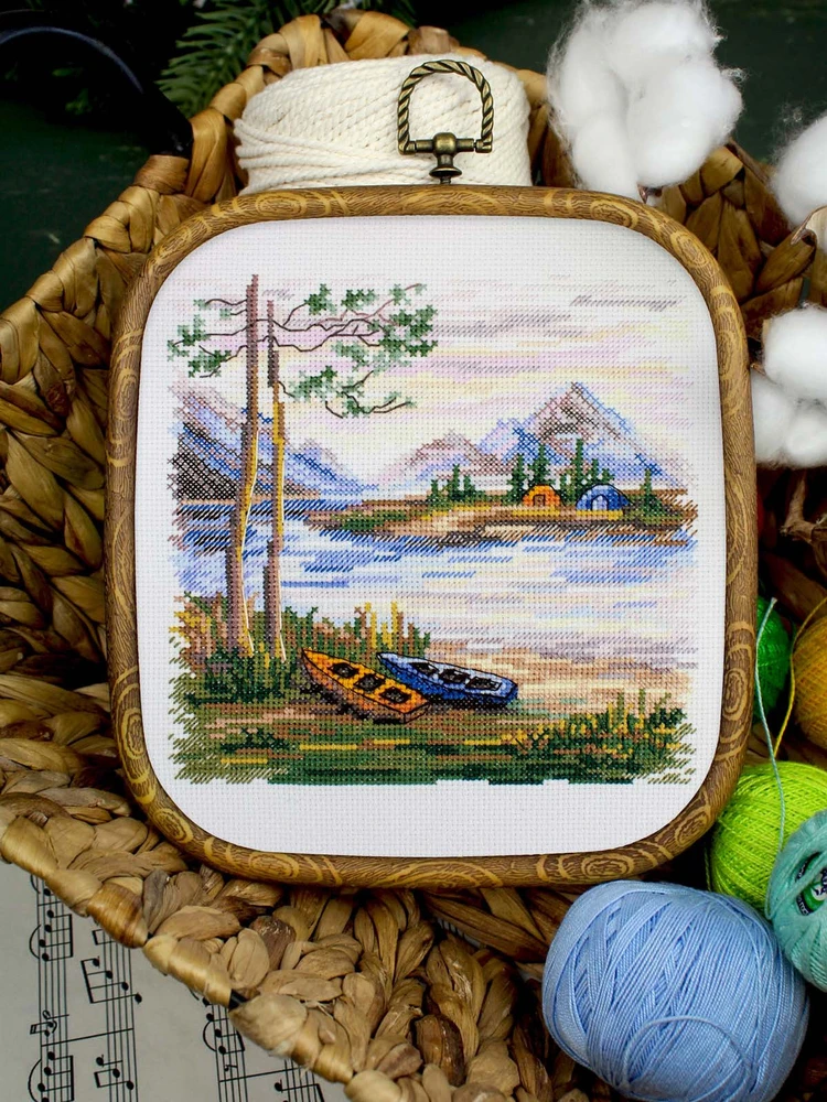 MP Studia Kryželių siuvinėjimo rinkinys „Naktis gamtoje“ 16×16 cm, 25 spalvos