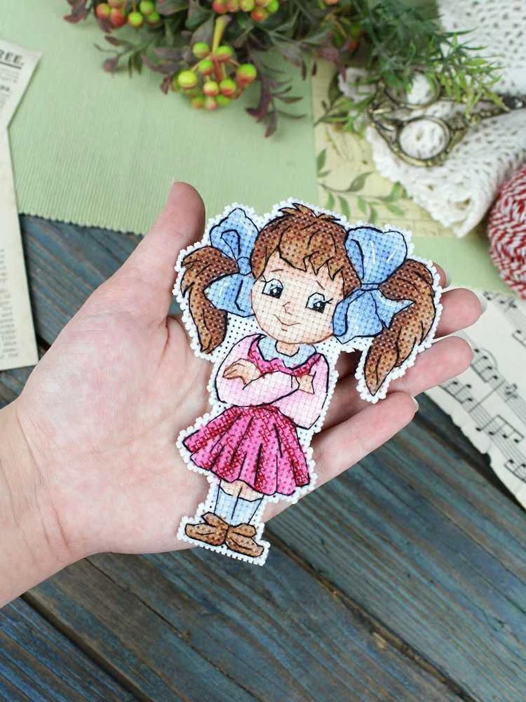MP Studia Kryželiu siuvinėjimo rinkinys „Miela mergaitė“ 12x9 cm SR-1307