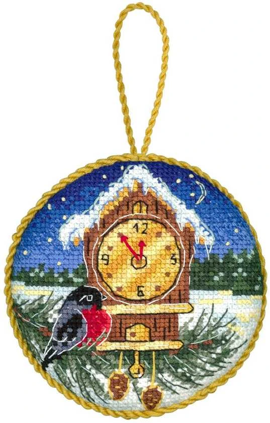 MP Studia Kryželiu siuvinėjimo rinkinys „Miško laikrodis“ pinkeep 9×9 cm