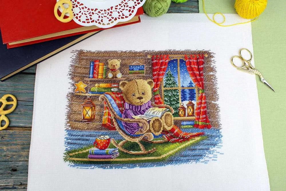 MP Studia Kryželiu siuvinėjimo rinkinys „Su mėgstama knyga“ 20x25 cm