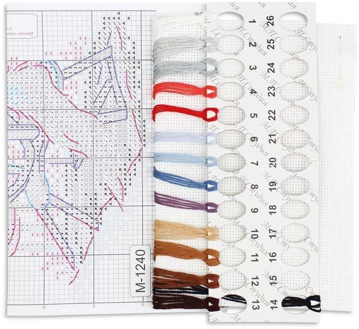 MP Studia Kryželių siuvinėjimo rinkinys „Verpimo ratelis“ 13×11 cm – pradedantiesiems
