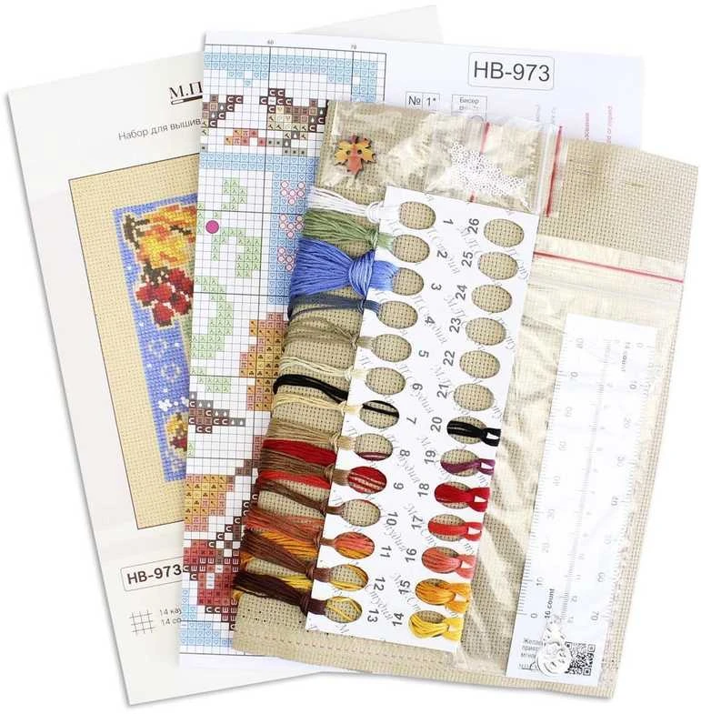 MP Studia Kryželių siuvinėjimo rinkinys „Mini sampler: Rudens kompozicija“, 13×13 cm