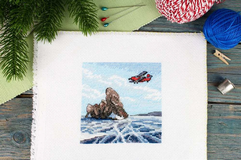 MP Studia Beldizart Kryželiu siuvinėjimo rinkinys "Virš užšalusio ežero" 11x11 cm SM-989