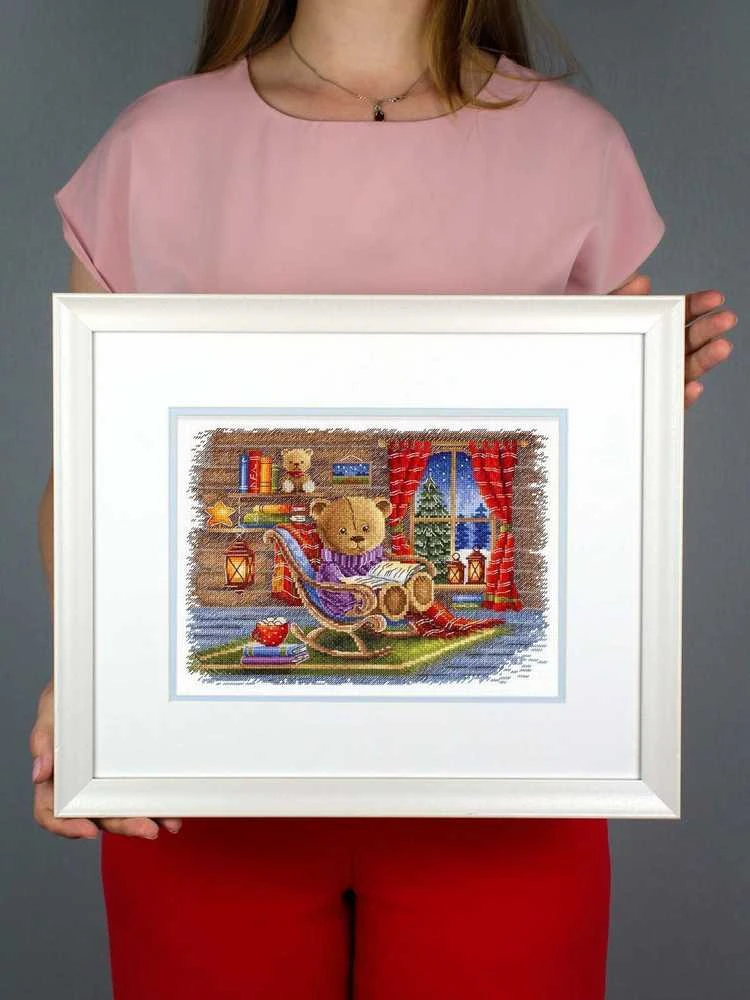 MP Studia Kryželiu siuvinėjimo rinkinys „Su mėgstama knyga“ 20x25 cm