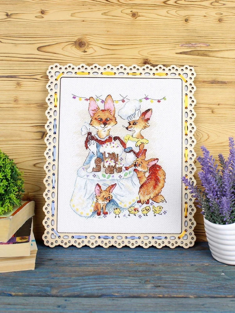 MP Studia Kryželių siuvinėjimo rinkinys „Šventinė vakarienė“ 15×20 cm su karoliukais