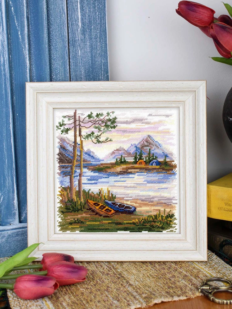MP Studia Kryželių siuvinėjimo rinkinys „Naktis gamtoje“ 16×16 cm, 25 spalvos