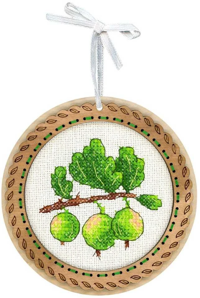 MP Studia Kryželiu siuvinėjimo rinkinys ant medžio – Miniatiūra „Agrastai“ 10x10 cm