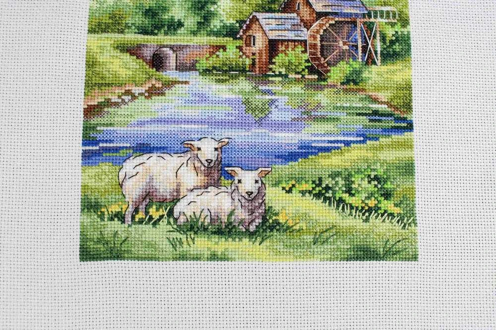 MP Studia Kryželiu siuvinėjimo rinkinys „Senas malūnas“, 20×16 cm