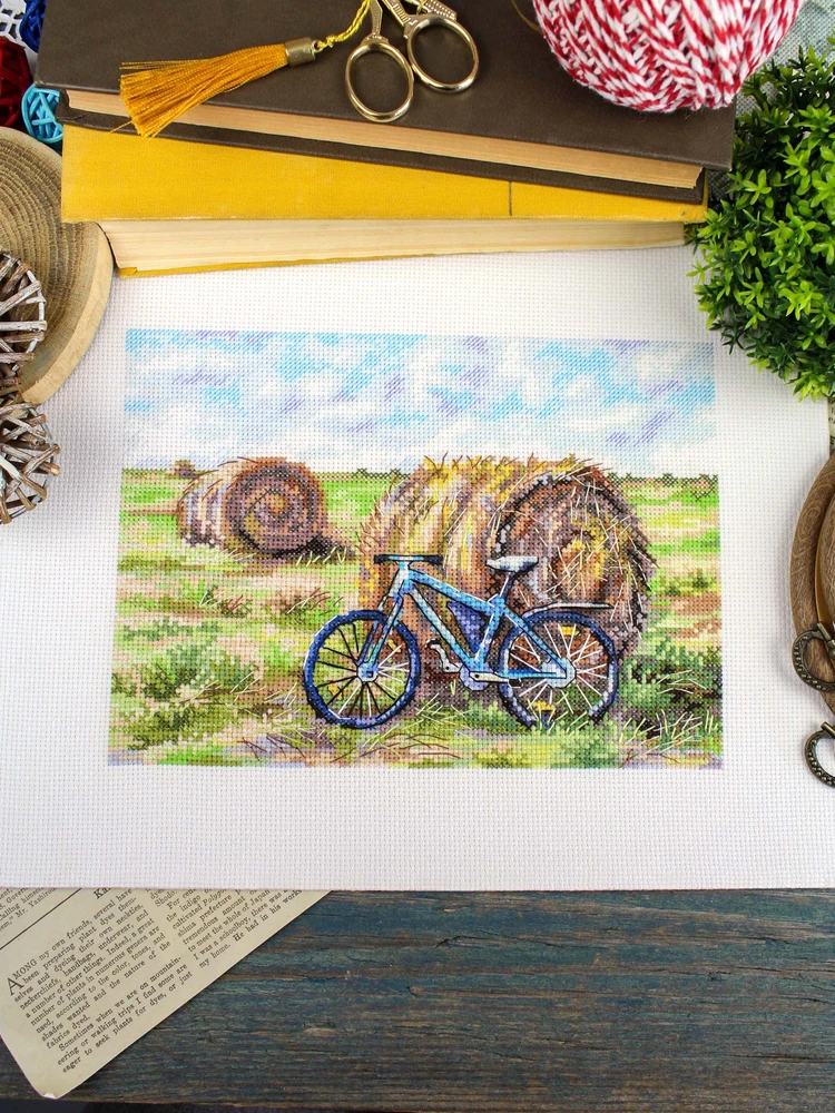 MP Studia Siuvinėjimo kryželiu rinkinys „Dviračio kelionė“ 15×20 cm