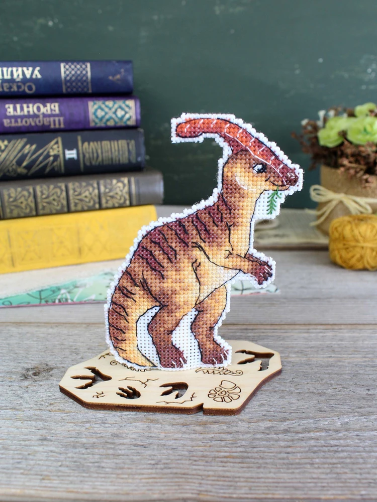MP Studia Siuvinėjimo kryželiu rinkinys „Dinozaurai. Parazaurolofas“ 12x9 cm