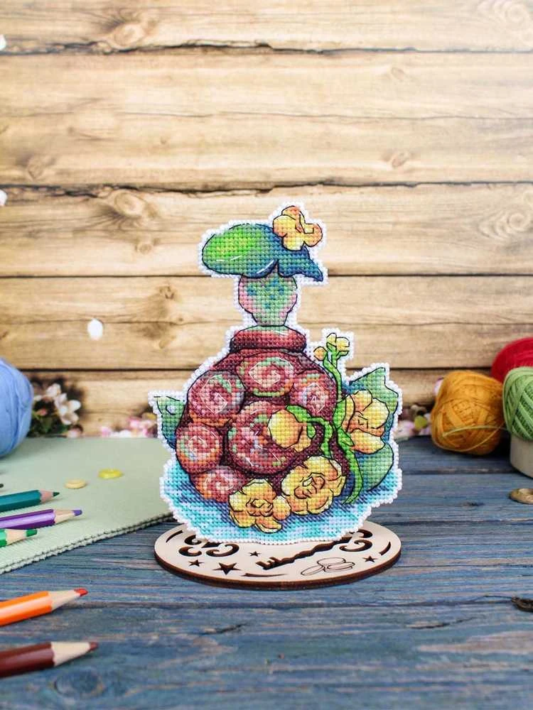 MP Studia Siuvinėjimo kryželiu rinkinys „Vėžliukas Tortilija“, 14x11 cm