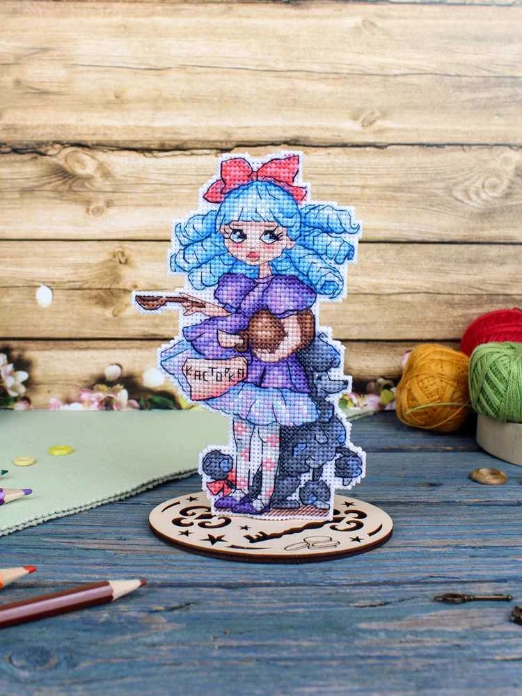 MP Studia Siuvinėjimo kryželiu rinkinys „Malvina“ – 16×10 cm, puiki dovana