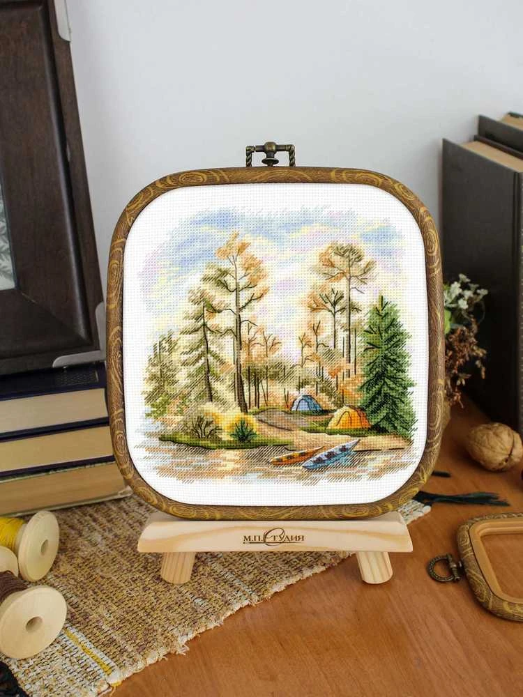 MP Studia Siuvinėjimo kryželiu rinkinys „Pušynas“ 15x16 cm SNV-954