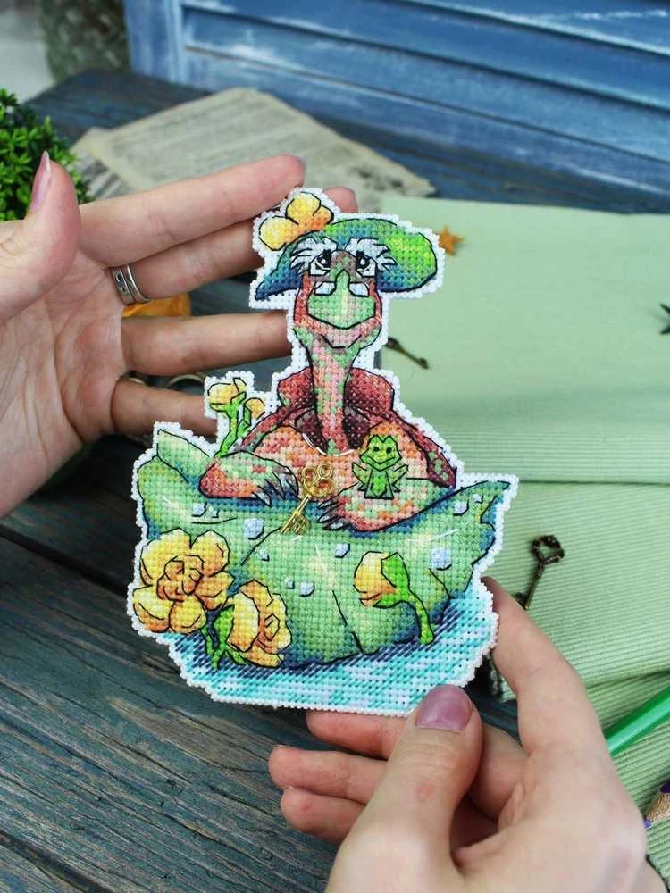 MP Studia Siuvinėjimo kryželiu rinkinys „Vėžliukas Tortilija“, 14x11 cm