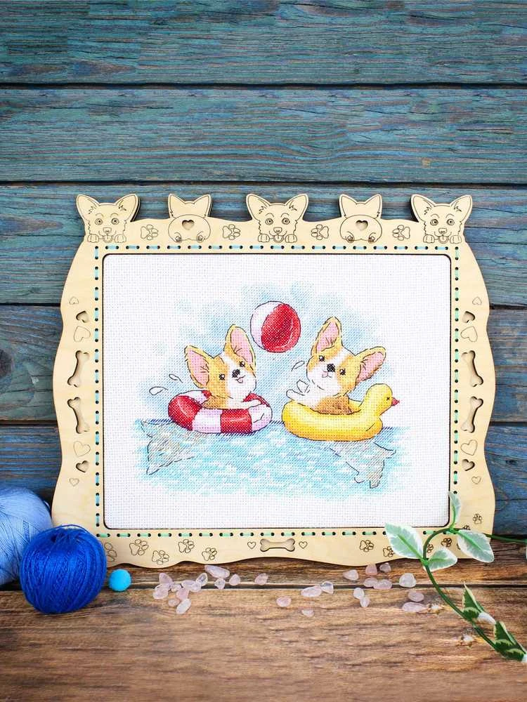 MP Studia Siuvinėjimo kryželiu rinkinys „Linksmos maudynės“ 15×20 cm