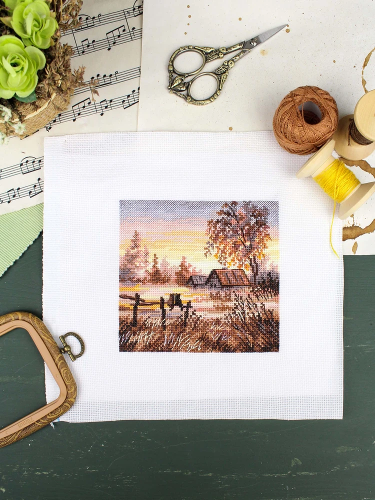 MP Studia Siuvinėjimo kryželiu rinkinys „Kaimo romantika“ 14×14 cm