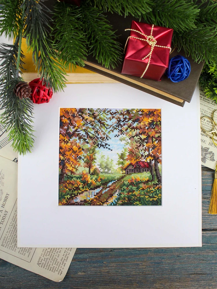MP Studia Siuvinėjimo kryželiu rinkinys „Ankstyvas ruduo“ 14×14 cm