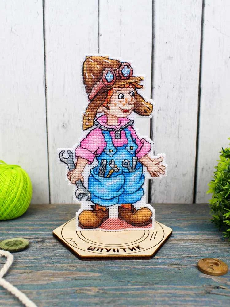 MP Studia Siuvinėjimo kryželiu rinkinys „Mechanikas 2“ 13x8 cm SR-1303