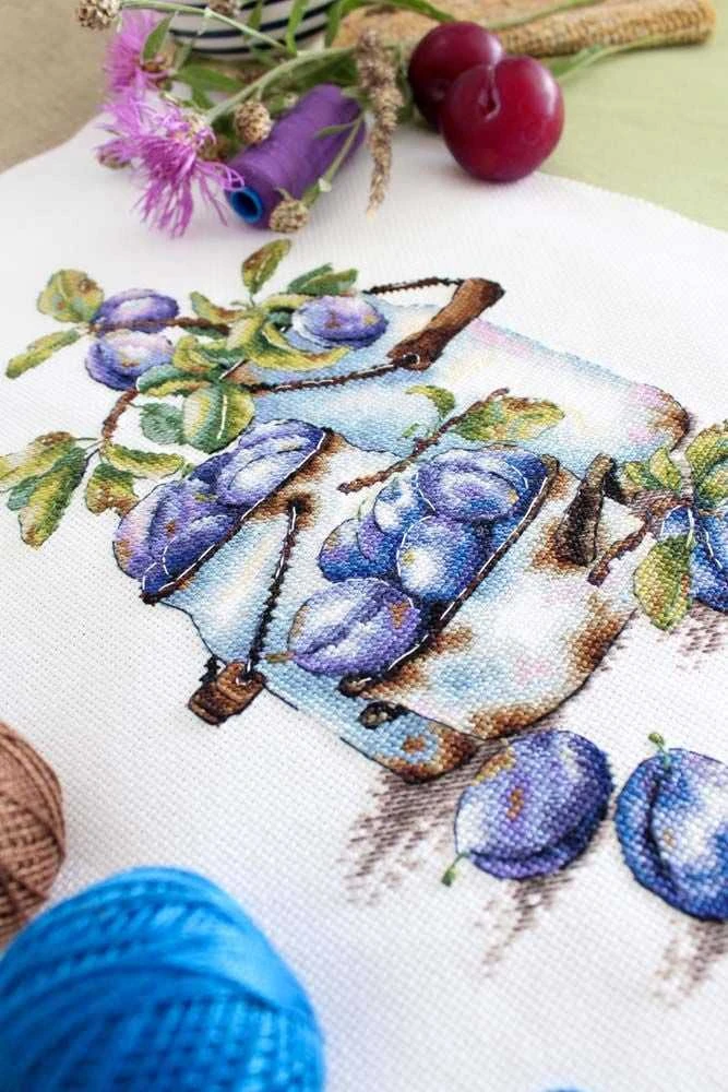 MP Studia Beldizart Kryželiu siuvinėjimo rinkinys "Garden plums" SNV-877