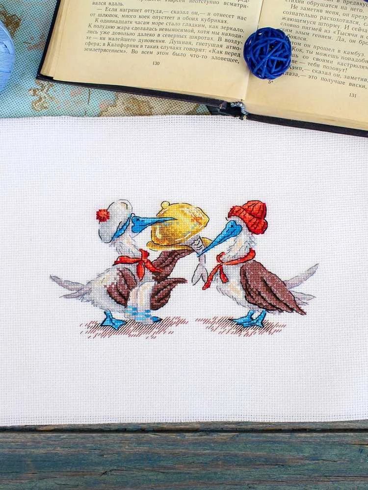 MP Studia Siuvinėjimo kryželiu rinkinys „Žuvų pietūs“ 9x17 cm SNV-898