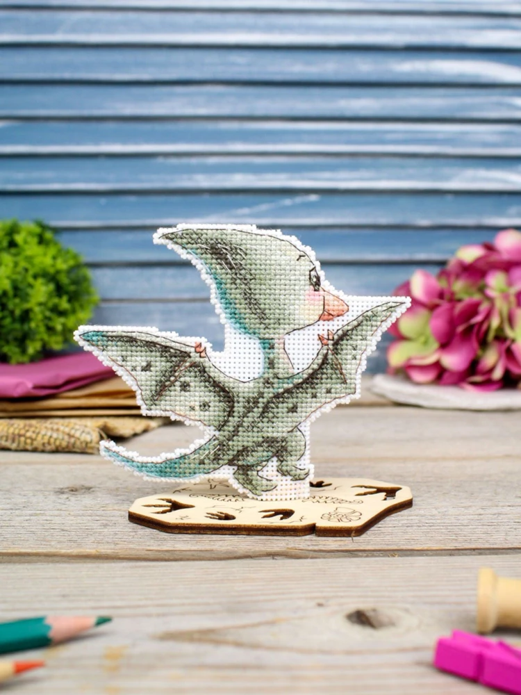 MP Studia Siuvinėjimo kryželiu rinkinys „Mažasis pterodaktilis“ 10x13 cm