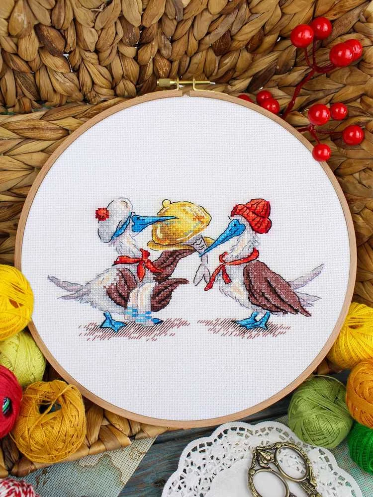 MP Studia Siuvinėjimo kryželiu rinkinys „Žuvų pietūs“ 9x17 cm SNV-898