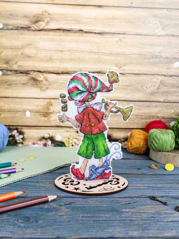 MP Studia Siuvinėjimo kryželiu rinkinys „Buratinas“ 16×11 cm