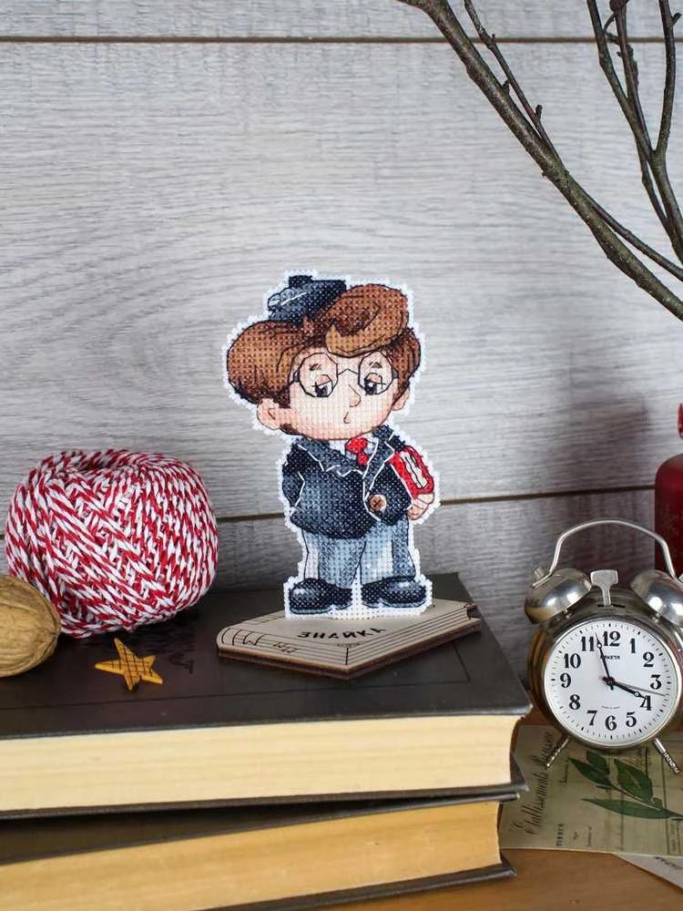MP Studia Siuvinėjimo kryželiu rinkinys „Mokslininkas“ vaikams, 12×7 cm