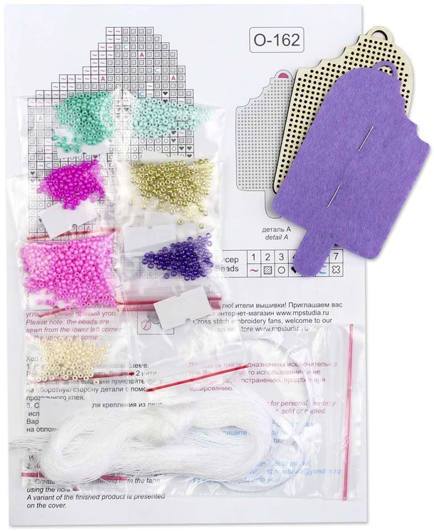 MP Studia Siuvinėjimo kryželiu rinkinys ant medžio „Laimingi ledai“, 9x5 cm