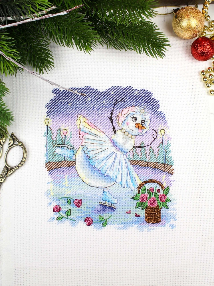 MP Studia Siuvinėjimo kryželiu rinkinys „Gulbių ežeras“ 17×15 cm