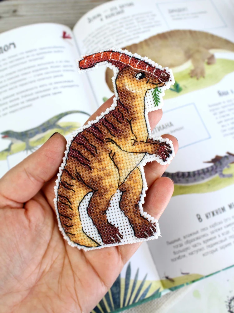 MP Studia Siuvinėjimo kryželiu rinkinys „Dinozaurai. Parazaurolofas“ 12x9 cm