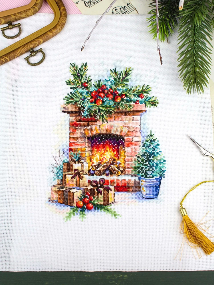MP Studia Siuvinėjimo kryželiu rinkinys „Artėjanti šventė“ 20×14 cm
